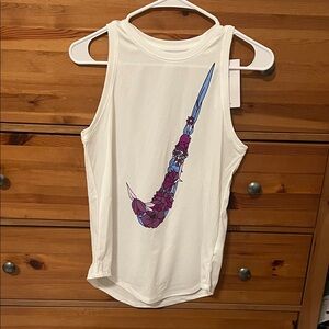 Nike Dri-fit White Tank athletic top Girls size XL / 16